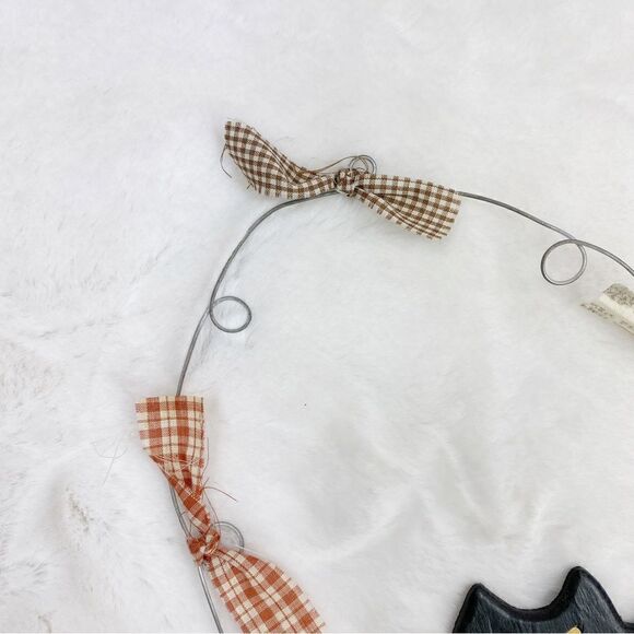 Wooden Scarecrow Black Cat Halloween Wall Hanging Decor - Picture 5 of 7